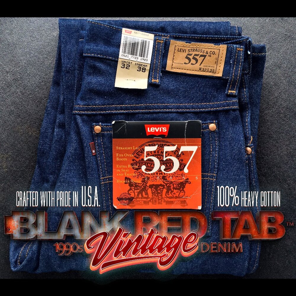 VINTAGE 1990 Made in U.S.A. LEVI'S® 557™ «LEVI'S FOR COWBOYS» Jeans — W32 L38
